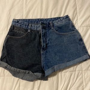 XS Multicolor Jean Shorts